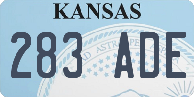 KS license plate 283ADE