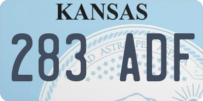 KS license plate 283ADF