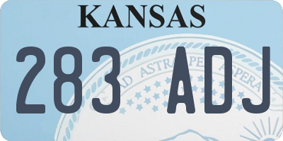 KS license plate 283ADJ