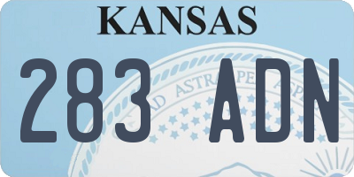 KS license plate 283ADN