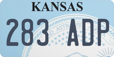 KS license plate 283ADP