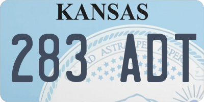 KS license plate 283ADT