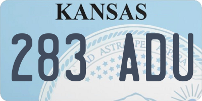 KS license plate 283ADU