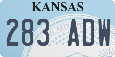 KS license plate 283ADW