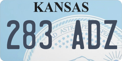 KS license plate 283ADZ