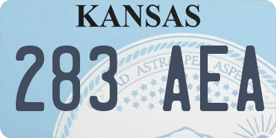 KS license plate 283AEA