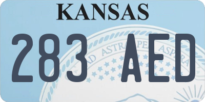 KS license plate 283AED