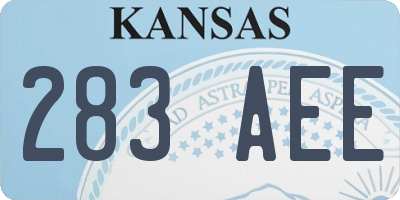 KS license plate 283AEE