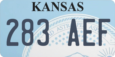 KS license plate 283AEF