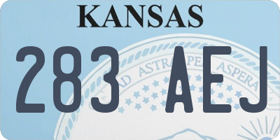 KS license plate 283AEJ