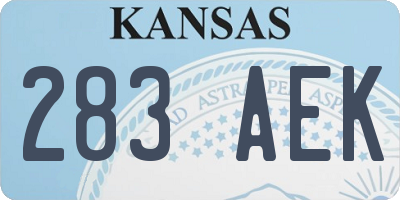KS license plate 283AEK