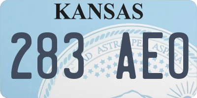 KS license plate 283AEO