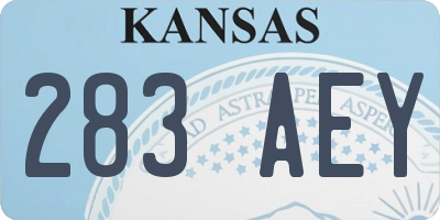 KS license plate 283AEY