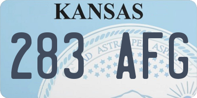 KS license plate 283AFG