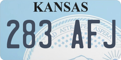 KS license plate 283AFJ