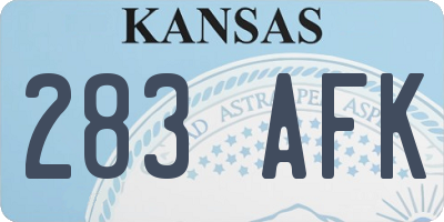 KS license plate 283AFK