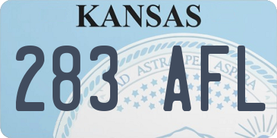 KS license plate 283AFL