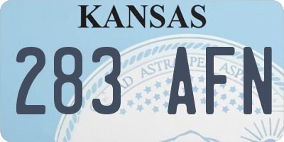 KS license plate 283AFN