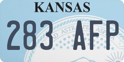 KS license plate 283AFP