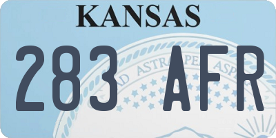 KS license plate 283AFR