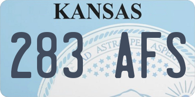 KS license plate 283AFS