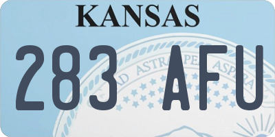 KS license plate 283AFU