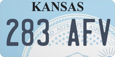 KS license plate 283AFV