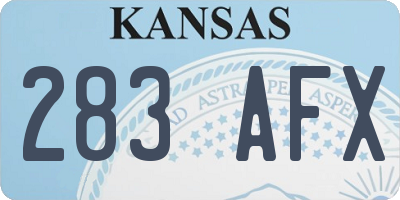 KS license plate 283AFX