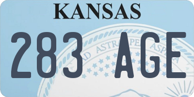 KS license plate 283AGE