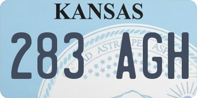 KS license plate 283AGH