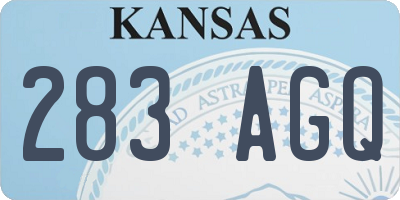 KS license plate 283AGQ