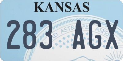 KS license plate 283AGX