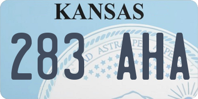 KS license plate 283AHA