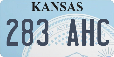KS license plate 283AHC