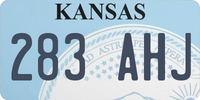 KS license plate 283AHJ