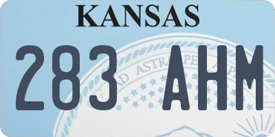 KS license plate 283AHM