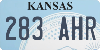 KS license plate 283AHR