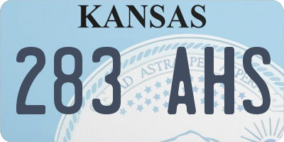 KS license plate 283AHS