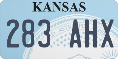KS license plate 283AHX