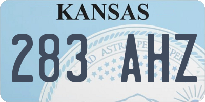KS license plate 283AHZ