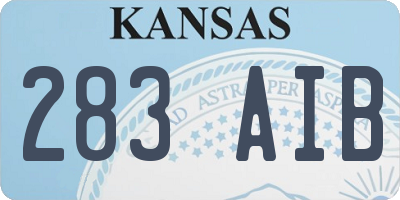 KS license plate 283AIB