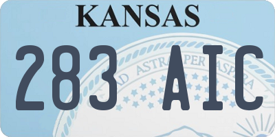 KS license plate 283AIC