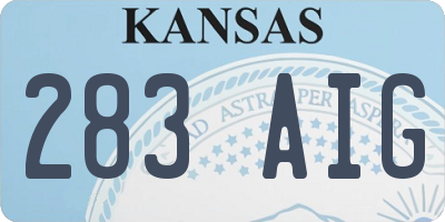 KS license plate 283AIG