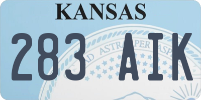 KS license plate 283AIK