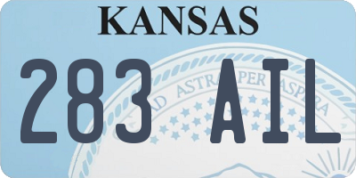 KS license plate 283AIL