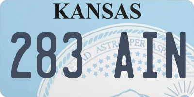 KS license plate 283AIN