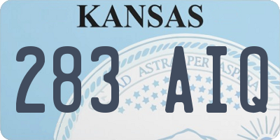 KS license plate 283AIQ