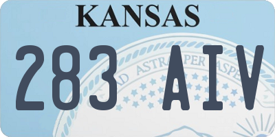 KS license plate 283AIV