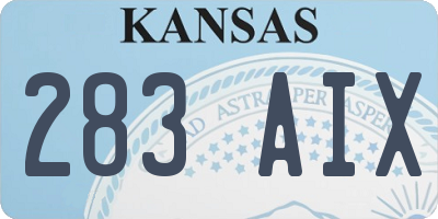 KS license plate 283AIX