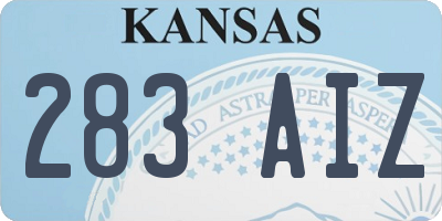 KS license plate 283AIZ
